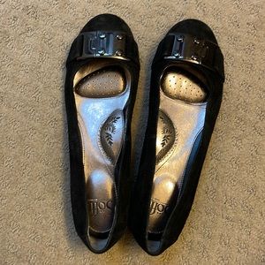 Black Sofft Brand Flats with Buckle Detail